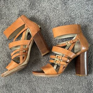 Michael Kors Winston Tan Buckle Heels